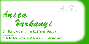 anita harkanyi business card